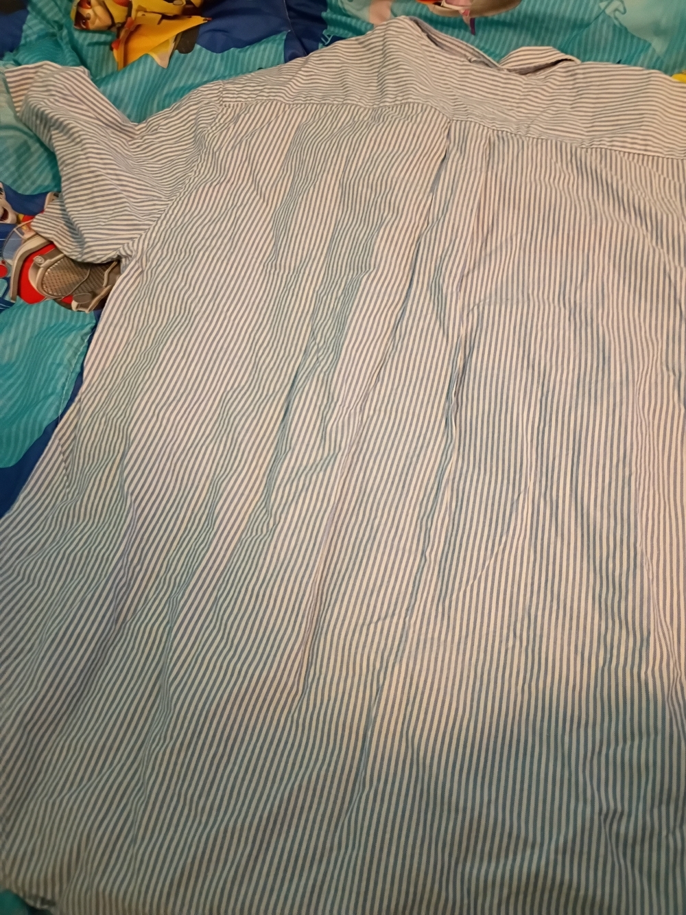 Tommy Hilfiger Men’s Blue & White Striped Button-Down Shirt - Picture 4 of 4
